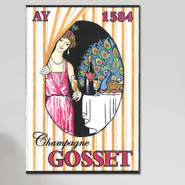 « rideaux wall », affiche rétro sur toile, H 12 po x l 8 po x P 0,75 po, Pas de tapis, Toile tendue