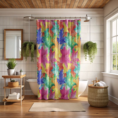 Rideau de douche standard 1 pièce Watercolor Fall Foliage