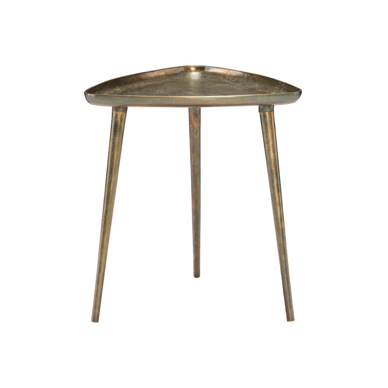 Buckley Gold Triangular Metal Industrial End Table