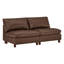 Chaise sans accoudoirs en cuir véritable l 34,6 po avec base en bois massif Solena-1620228578
