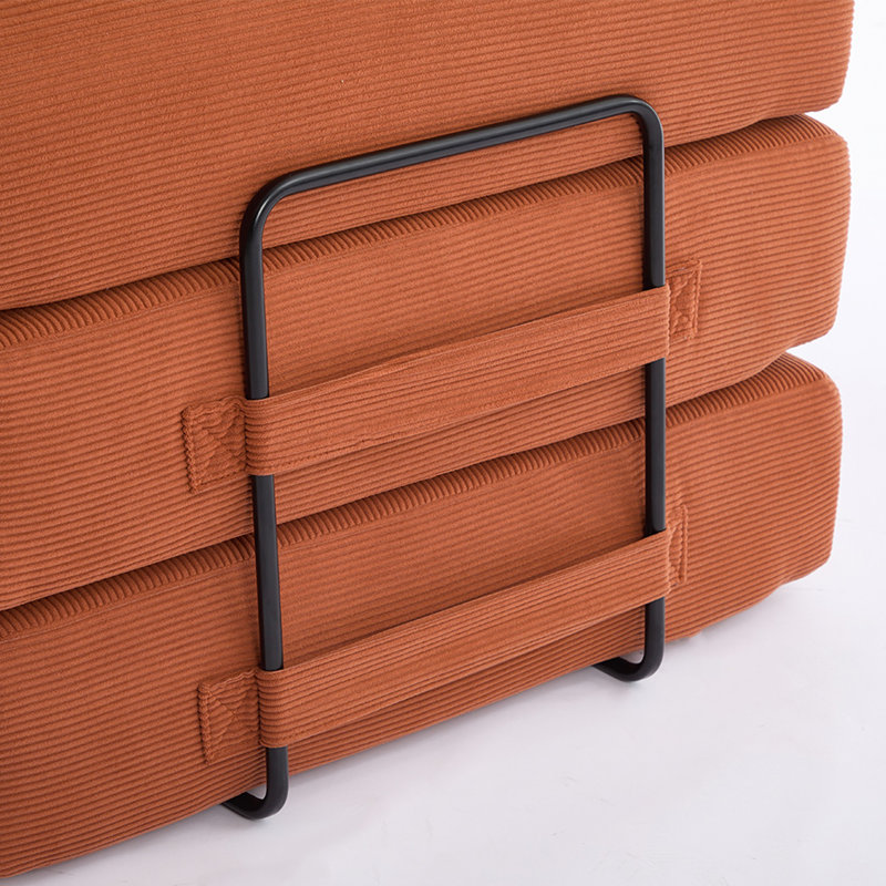 Canapé-lit pliant avec 2 coussins, Orange