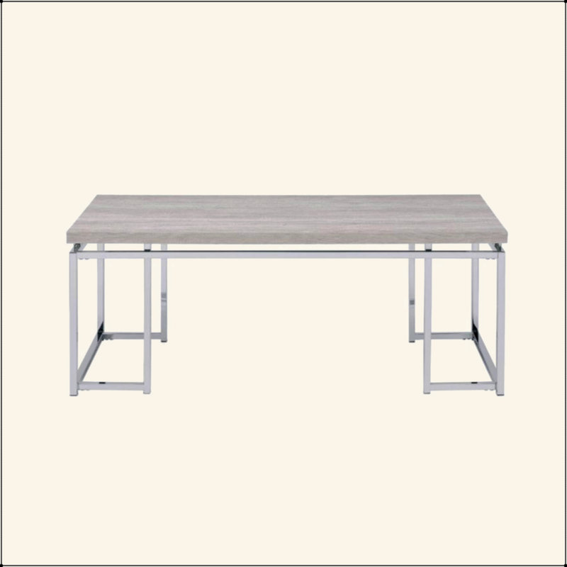 Ivy Bronx Rectangular Coffee Table With Metal Sled Base | Wayfair
