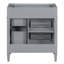 Meuble-lavabo de 30 po - gris moderne avec pieds exquis, 2 tiroirs, tiroir escamotable et armoire de rangement polyvalente-1173524903