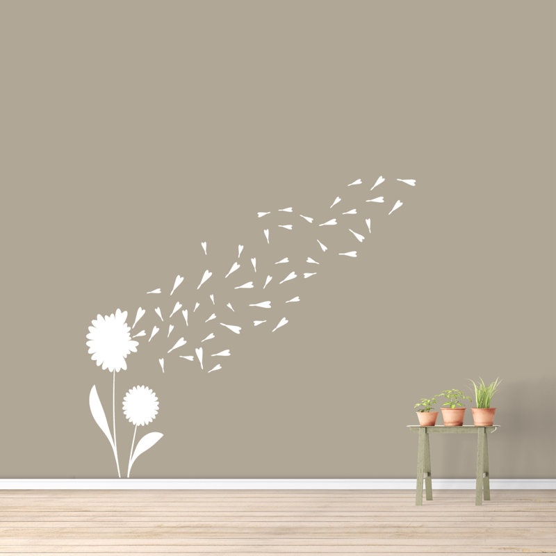 Plants & Flowers Non-Wall Damaging, White