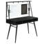 Bureau d'écriture noir et bronze avec ports USB