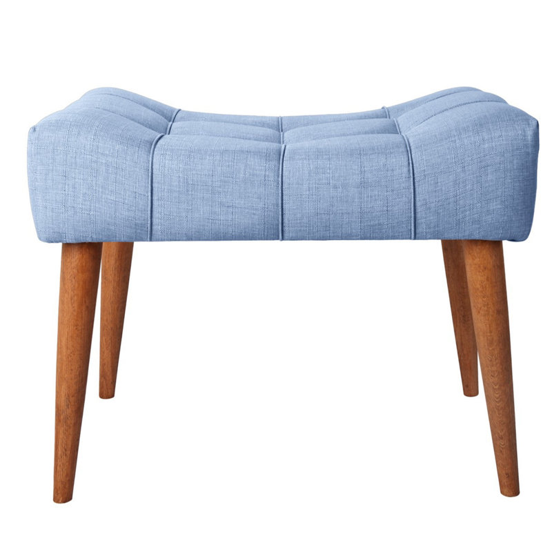 Kahmiah Polyester Upholstered Bench, Indigo Blue