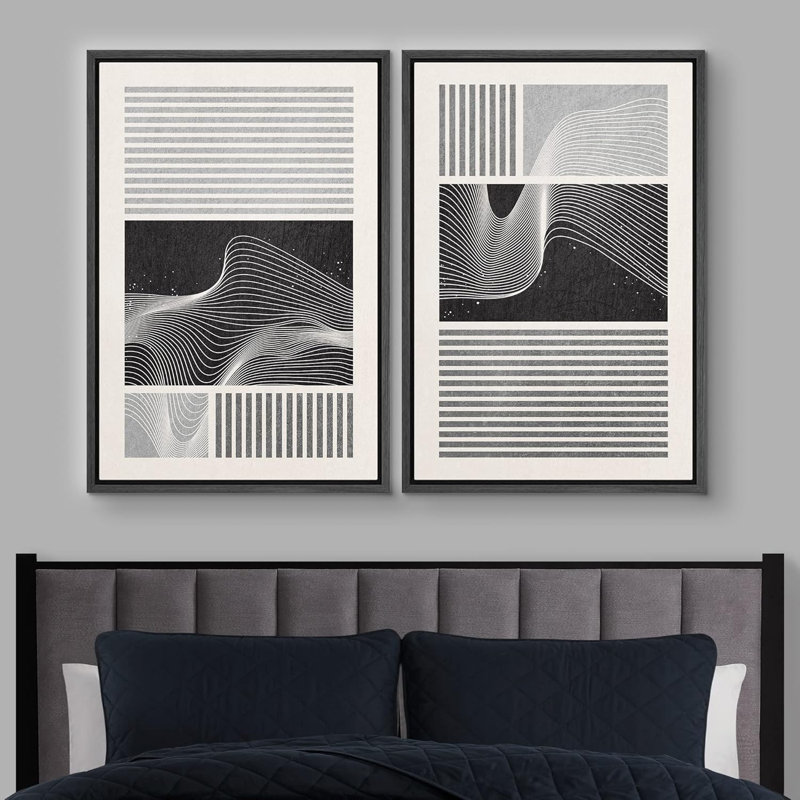 Geometric Line 2 - Pieces, Black, 36" H x 48" W