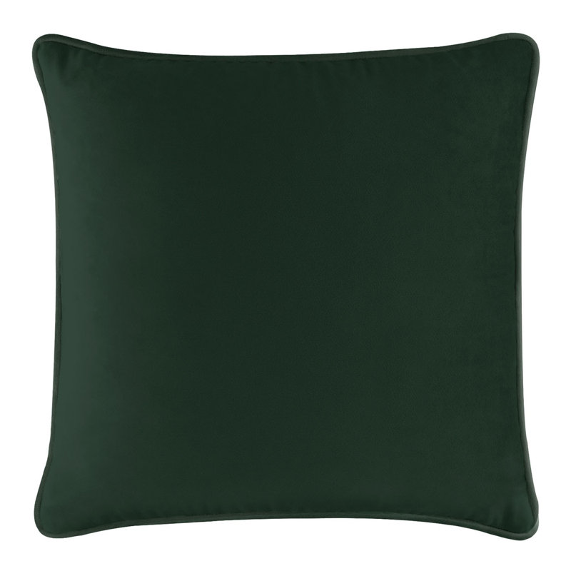 Coussin Sparkles Home Bordure argentée en strass | Velours | 16 x 16 po, Velours émeraude