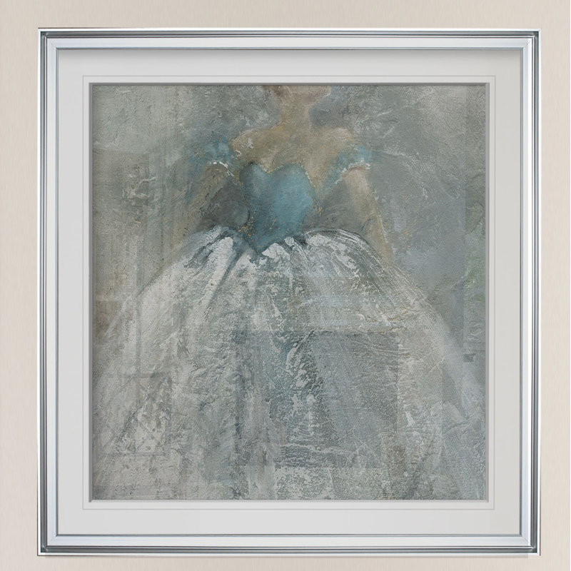 « the gown », peinture, H 16 po x l 16 po x P 2 po, Cadre argenté