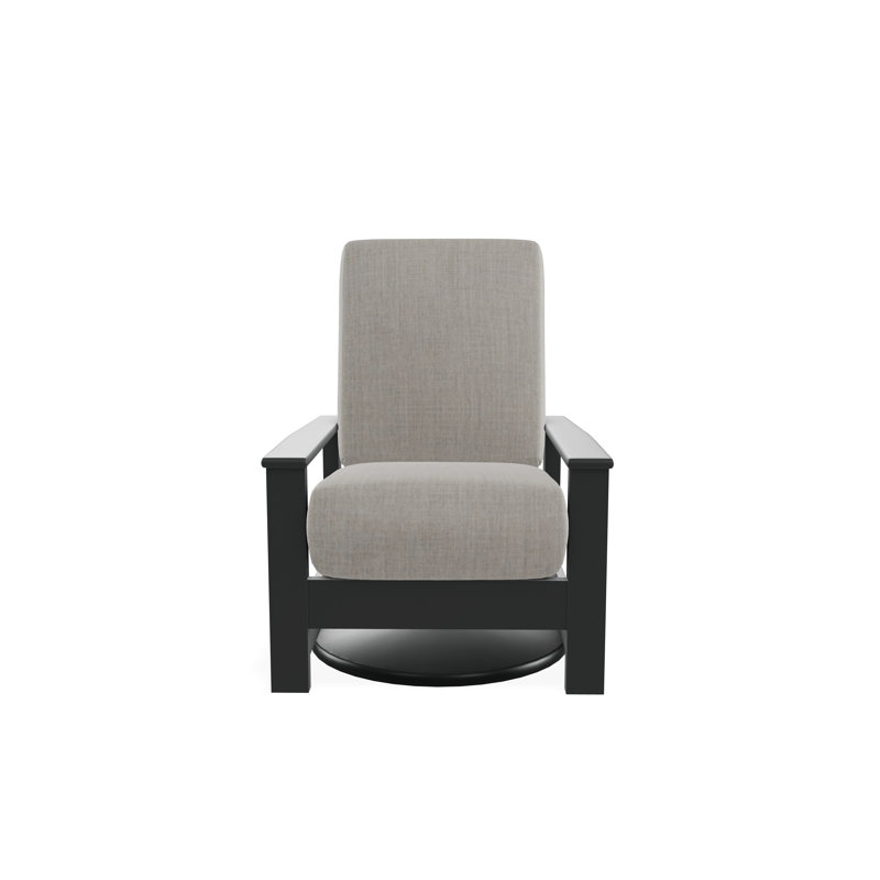 Chaise berçante pivotante cachée en polymère Leeward, Graphite, Argent coulé Sunbrella®