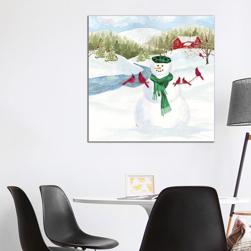 Snowman Christmas II by Tara Reed - Wrapped Canvas Painting, 30.48 cm H x 30.48 cm W