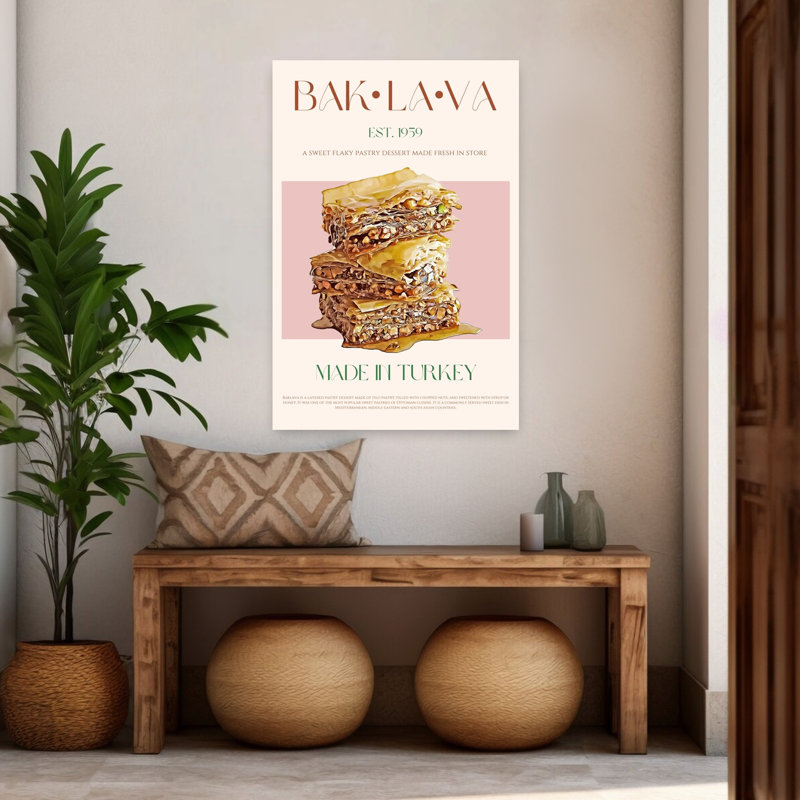 Délicieuse décoration murale traditionnelle turque traditionnelle de Baklava, H 48 po x l 32 po