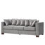 Canapé 2+3 places de style moderne en velours gris avec clous carrés argentés, coussins à ressorts haute élasticité confortables, housses lavables, espace de rangement, montage facile, pieds stables en bois massif 5 places.
