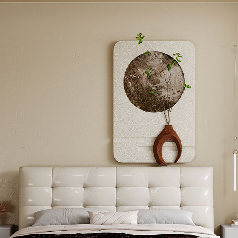Peinture décorative, simulations de plantes vertes hydroponiques avec lampes murales en grès illuminées