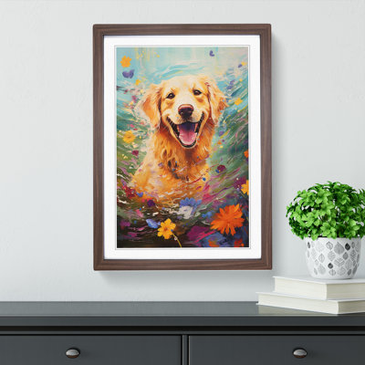 Golden Retriever Impressionism - Framed Print