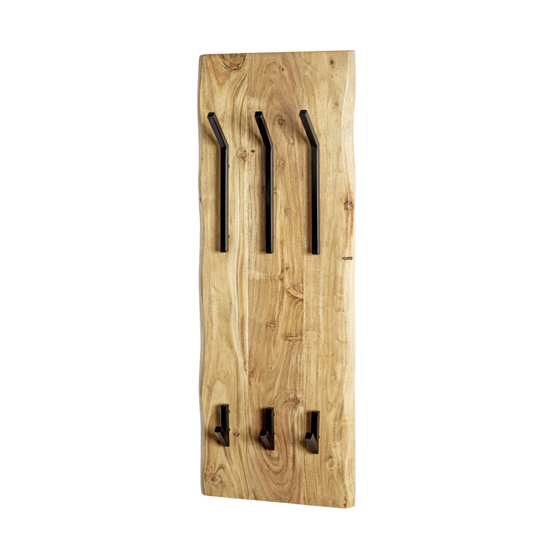 Hassania Solid Wood And Metal Wall 6 - Hook Wall Mounted Coat Rack