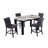 Modern Dark Grey Table For 6, Rectangular, 4 Leg Base, Thick Top, Lovely Design Rectangular Bar Table, Seating Capacity
