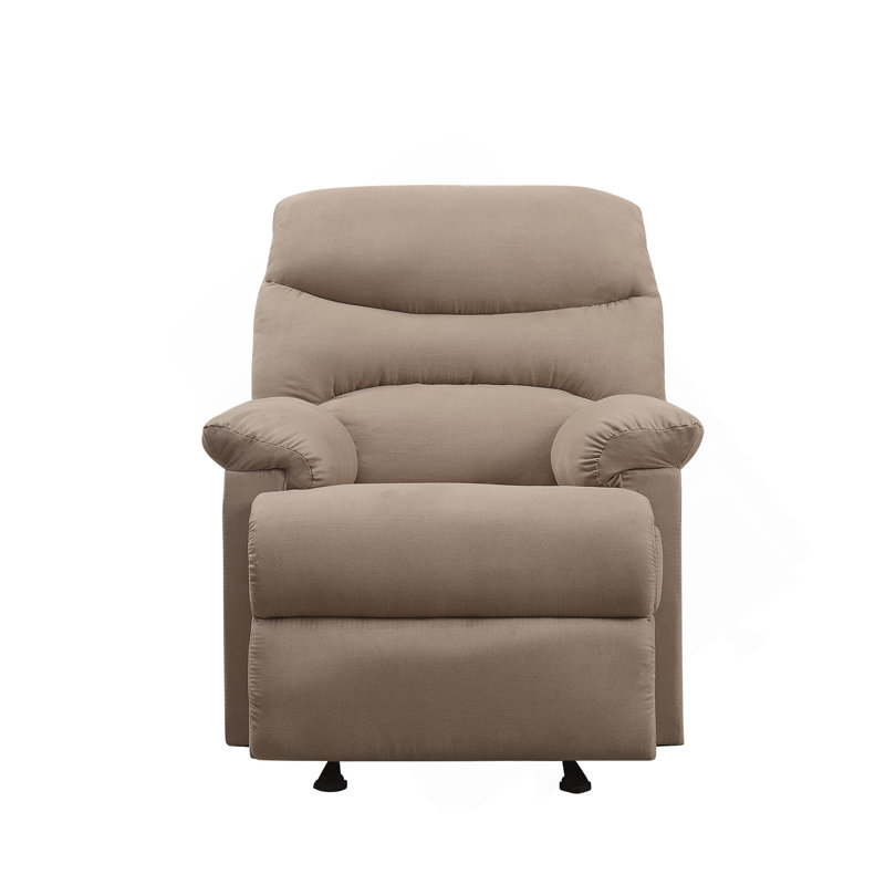 Fauteuil inclinable brun clair avec accoudoirs coussinés, Brun