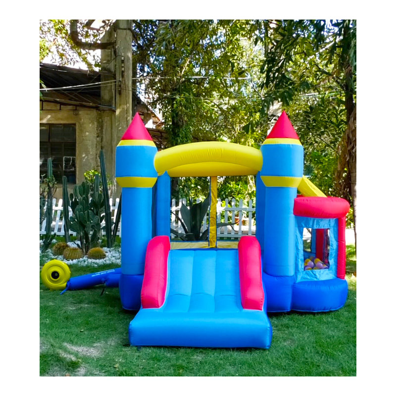 Jeu gonflable 11 "x 10,5" avec glissade et soufflerie, Bleu / Jaune, H 76,8 po x l 93,6 po x P 105,6 po