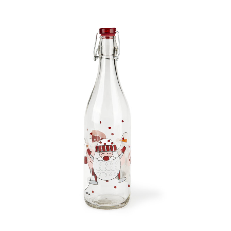 Snowman Glass Bottle 1 L