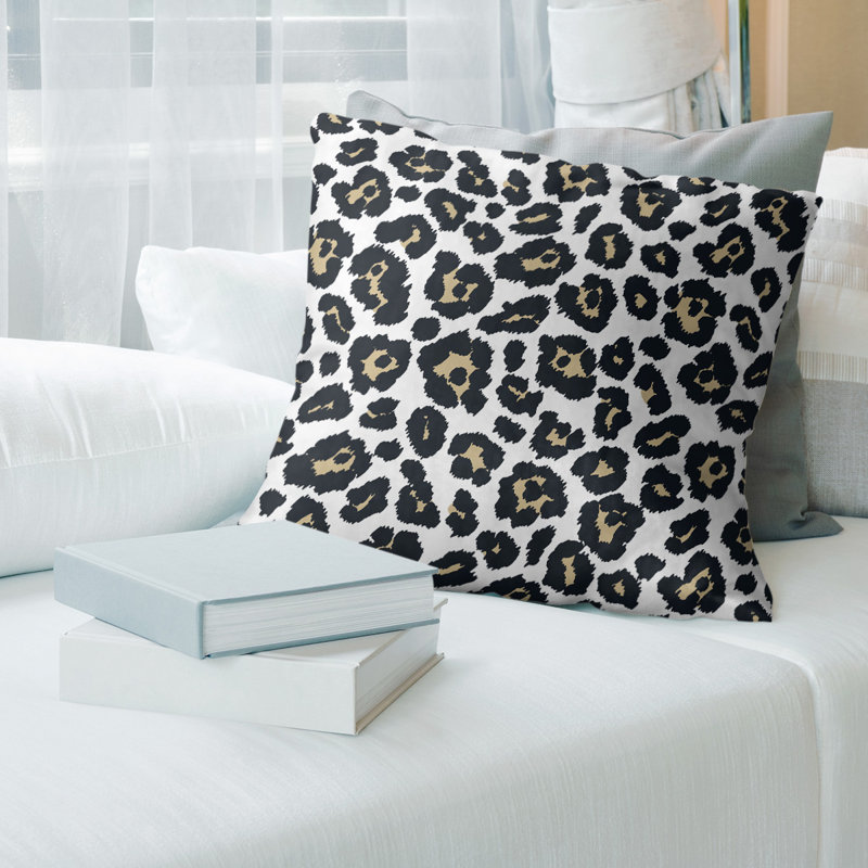Housse de coussin carrée, 26 po x 26 po, Blanc, Simili daim
