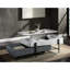 Table basse contemporaine grise et blanche avec rangement fonctionnel