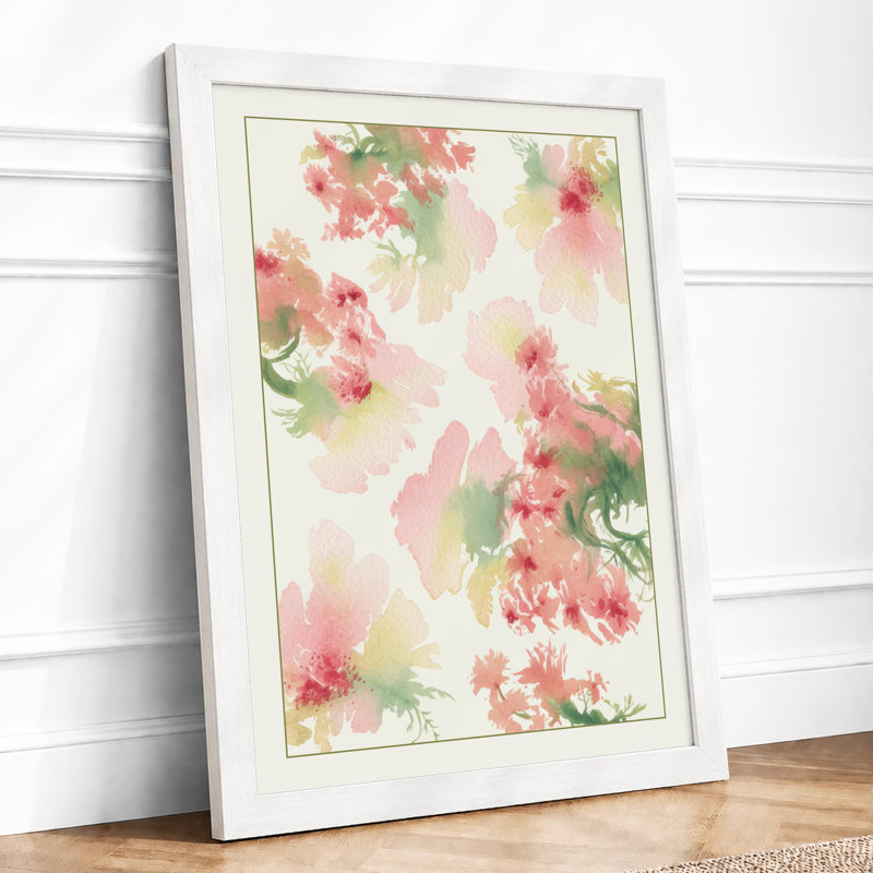 Scattered Bloom Botanical - Framed Print, A2 - 59.4 x 42.0 cm, White