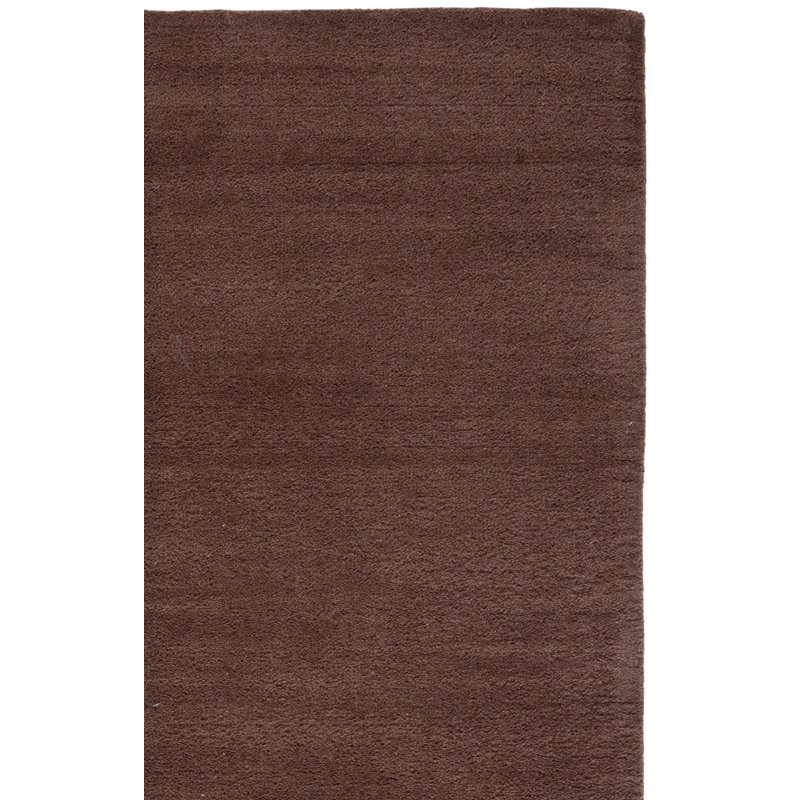 Tapis brun en laine tissé à la main Frann, Rectangle 8 pi x 10 pi