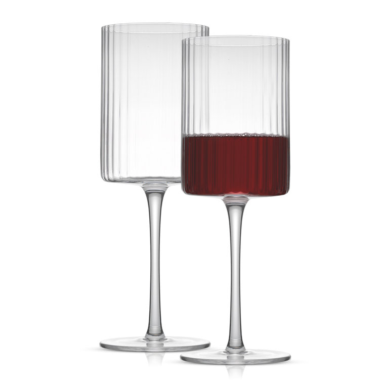 JoyJolt 2 - Piece 17.5oz. Glass Red Wine Glass Glassware Set & Reviews