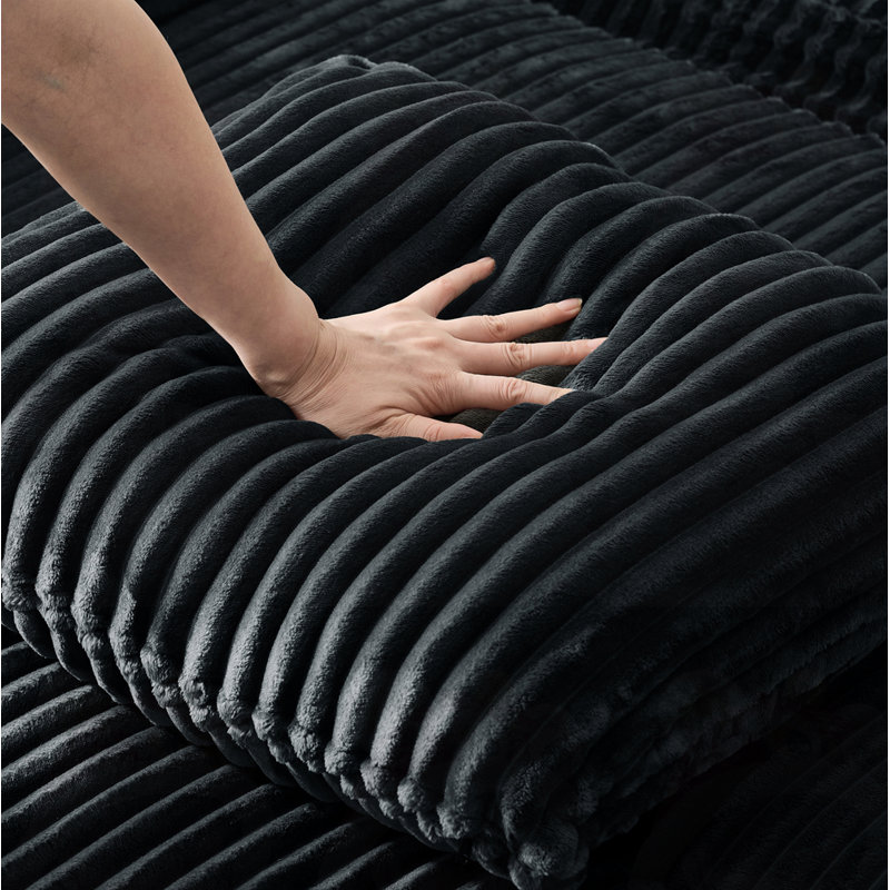 Sleeper Sofa Couch w/Pull Out Bed, Black