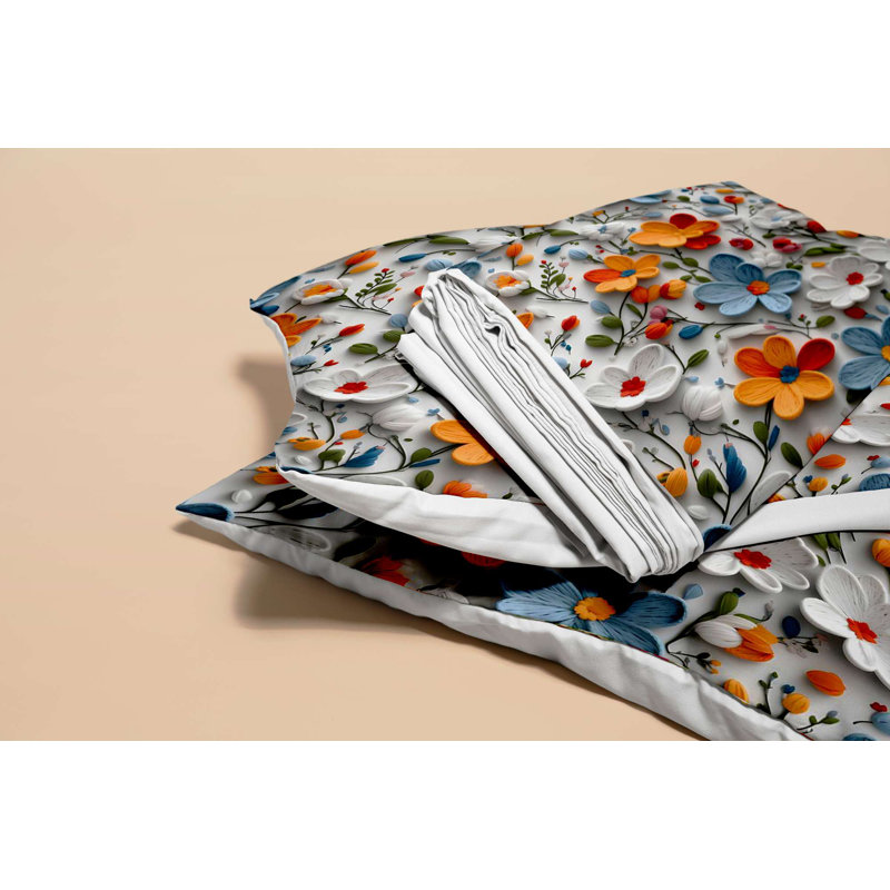 Premium Single Quilt Cover Set, 70% Polyester / 30% Cotton, Duvet Cover 55.1 x 78.7 inches & Pillowcase 23.6 x 23.6 inches | Machine Washable, 120 Thread Count, Button Closure for Duvet, Envelope Closure for Pillowcase
