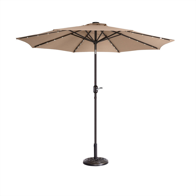 274.32cm Lighted Tilt Market Parasol, Beige