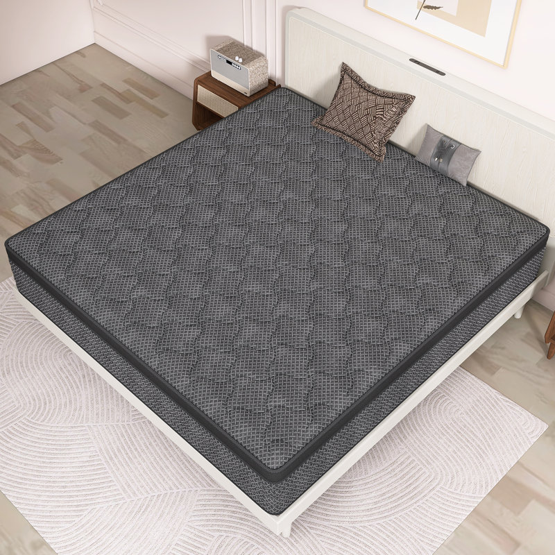 Matelas hybride mi-ferme 8 po / 12 po / 14 po avec mousse respirante et rafraîchissante, Très grand lit, 14"