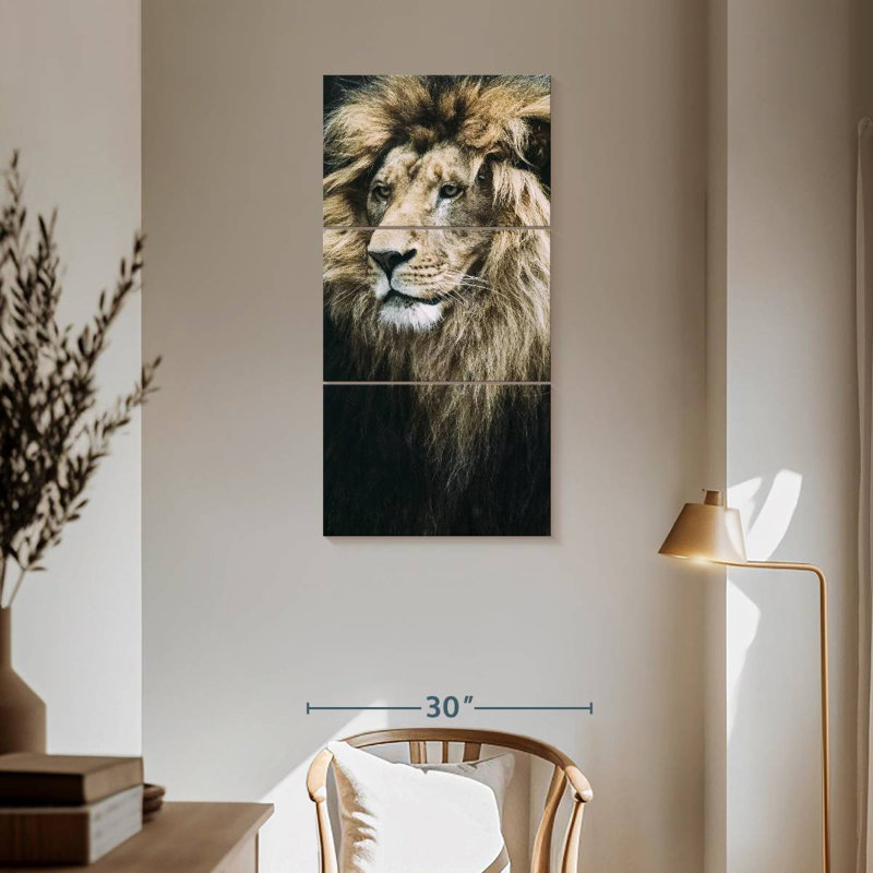Vieux lion, H 62 po x l 30 po