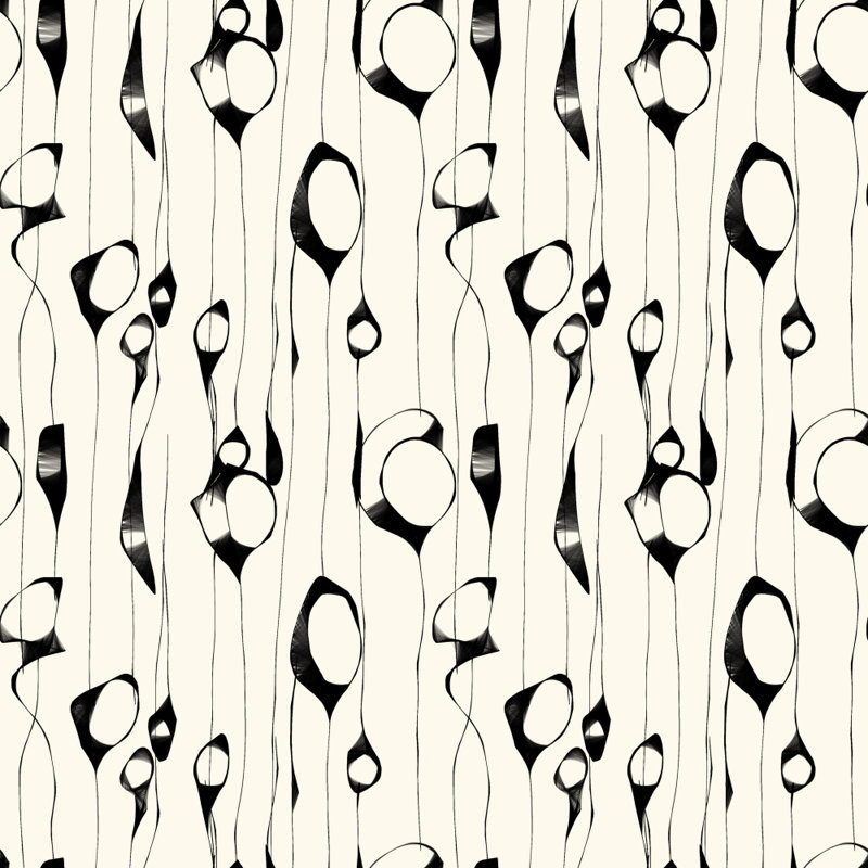 Black and White Botanicals by Josie George — Pattern Wall Art, 12 × 12, Framed Print, Tan