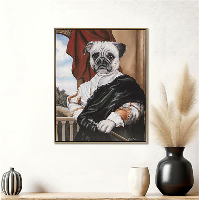 Captain's Guard Pug Framed Canvas Wall Art