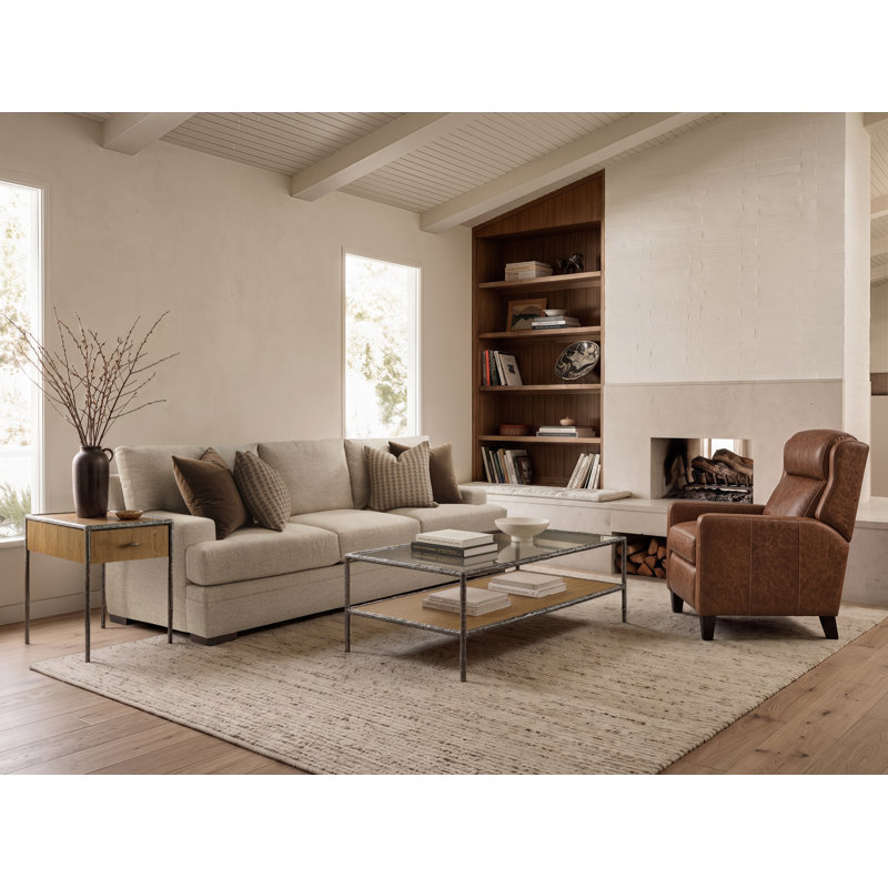 Bernhardt Hampton Leather Recliner, Umber, Umber Leather