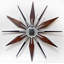 Midcentury/Modern Starburst Metal & Composite Wood Wall Clock 30 Inches - Walnut