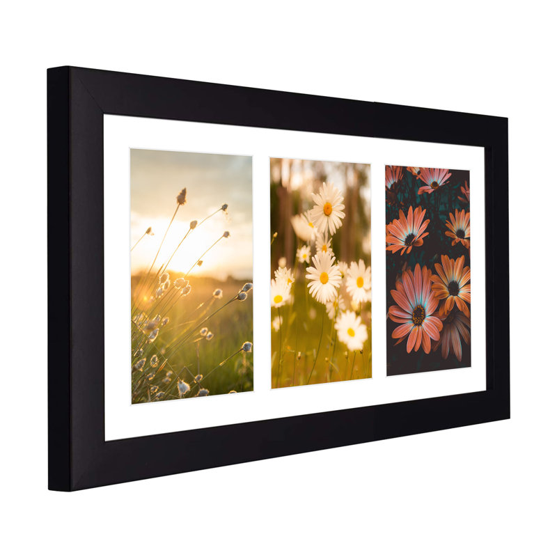 Cadre photo en bois collage - Basics by Wayfair ™, Noir, 4 po x 6 po, 7 po x 14 po