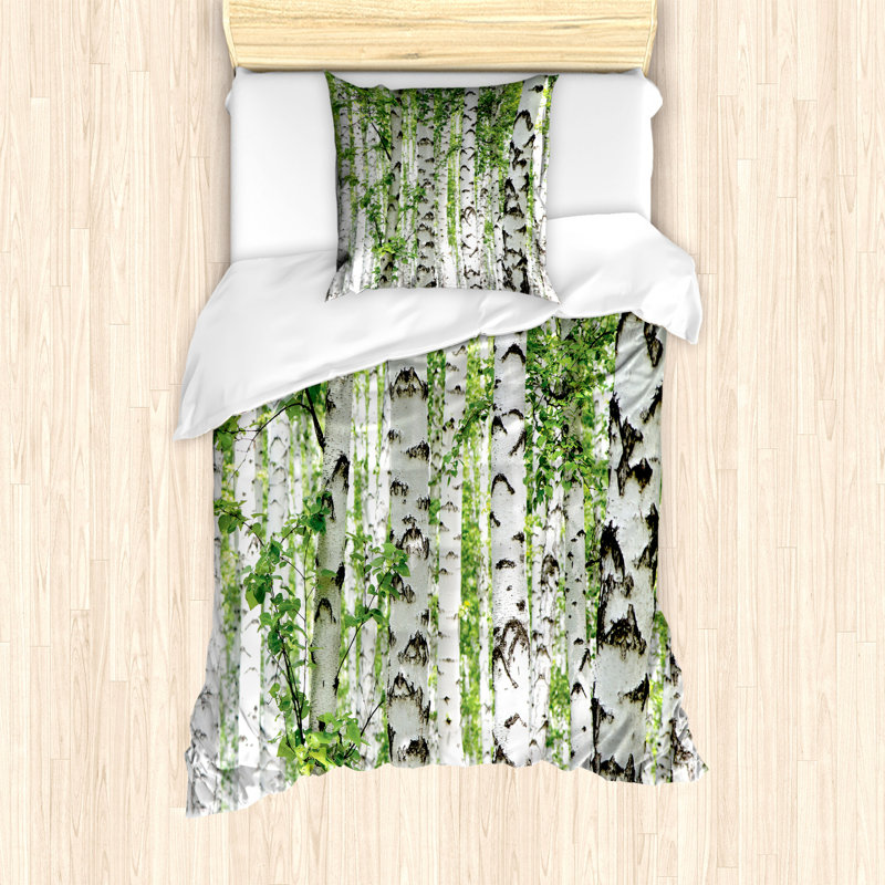 Jayda Green/White Microfibre Duvet Cover Set, Single - 1 Pillowcase (80 x 80 cm)