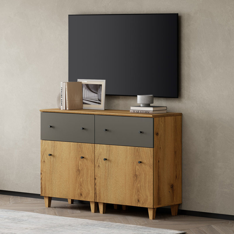 Lytarra TV Stand, Oak Brown & Dark Grey