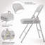Space-Saving 5-Piece Folding Table and Chairs Set – Metal Square Table, 4 Padded Collapsible Chairs, Portable, No Assembly, for Dining, Game Room, Office, Indoor/Outdoor
