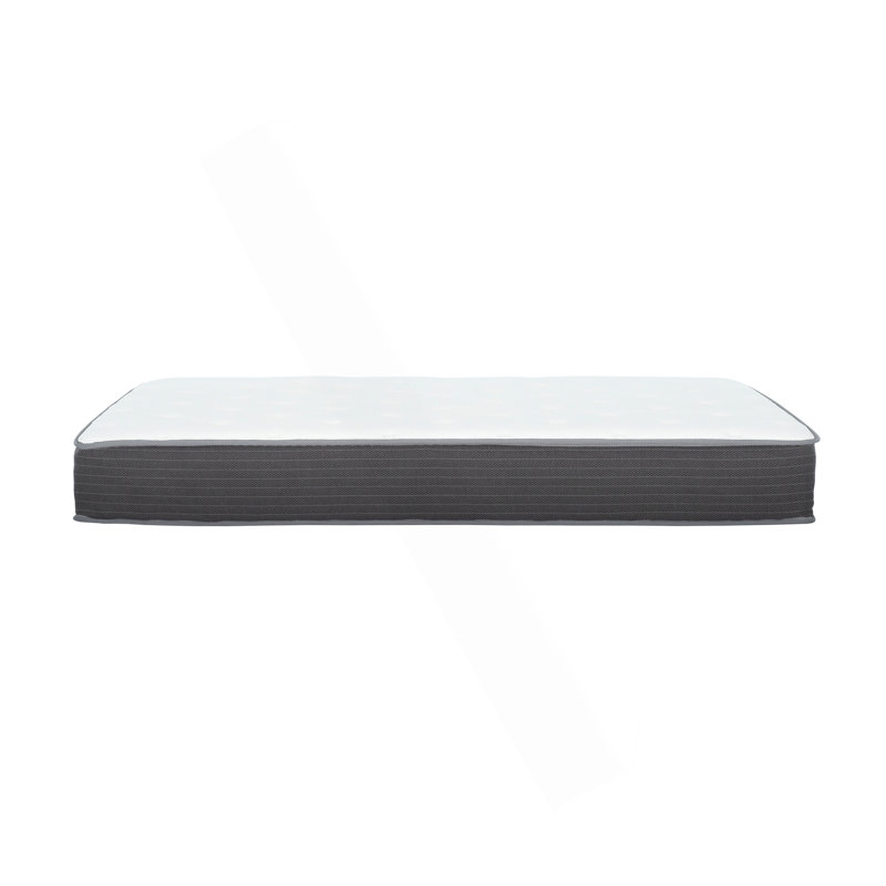 8 In. Queen Size Pocket Spring Hybrid Mattress Bed In A Box, Soft Euro Top Gel Memory Foam Mattress, White/Gray