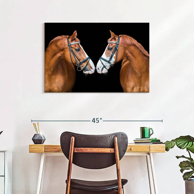 Brampt Nose To Nose Horses, 24" H x 36" W