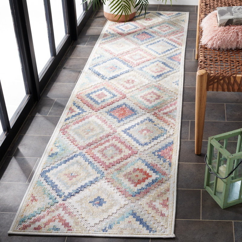 Edmonston Performance Geometric Indoor/Outdoor Area Rug, Runner 2'2" x 9'