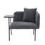 Chaise de loisir moderne rembourrée avec table d'appoint, coussin et structure en fer robuste-1282774702