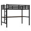 Lit mezzanine simple en métal de taille XL avec prise de courant et éclairage à DEL, peu encombrant, réduit le bruit, noir