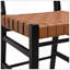 Ensemble de 2 tabourets de comptoir 24,25 po Classic, ensemble de 2 tabourets de comptoir en polyuréthane brun avec structure en bois d'hévéa, dossier et siège en cuir tissé croisé, convient à la cuisine / chambre à coucher / salle à manger