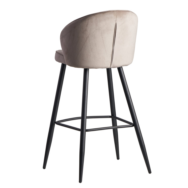 Banneker Upholstered Counter Stool with Metal Frame, Beige