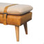 Banc rembourré en cuir Boucle Buffalo Hide, brun clair et beige-131069133